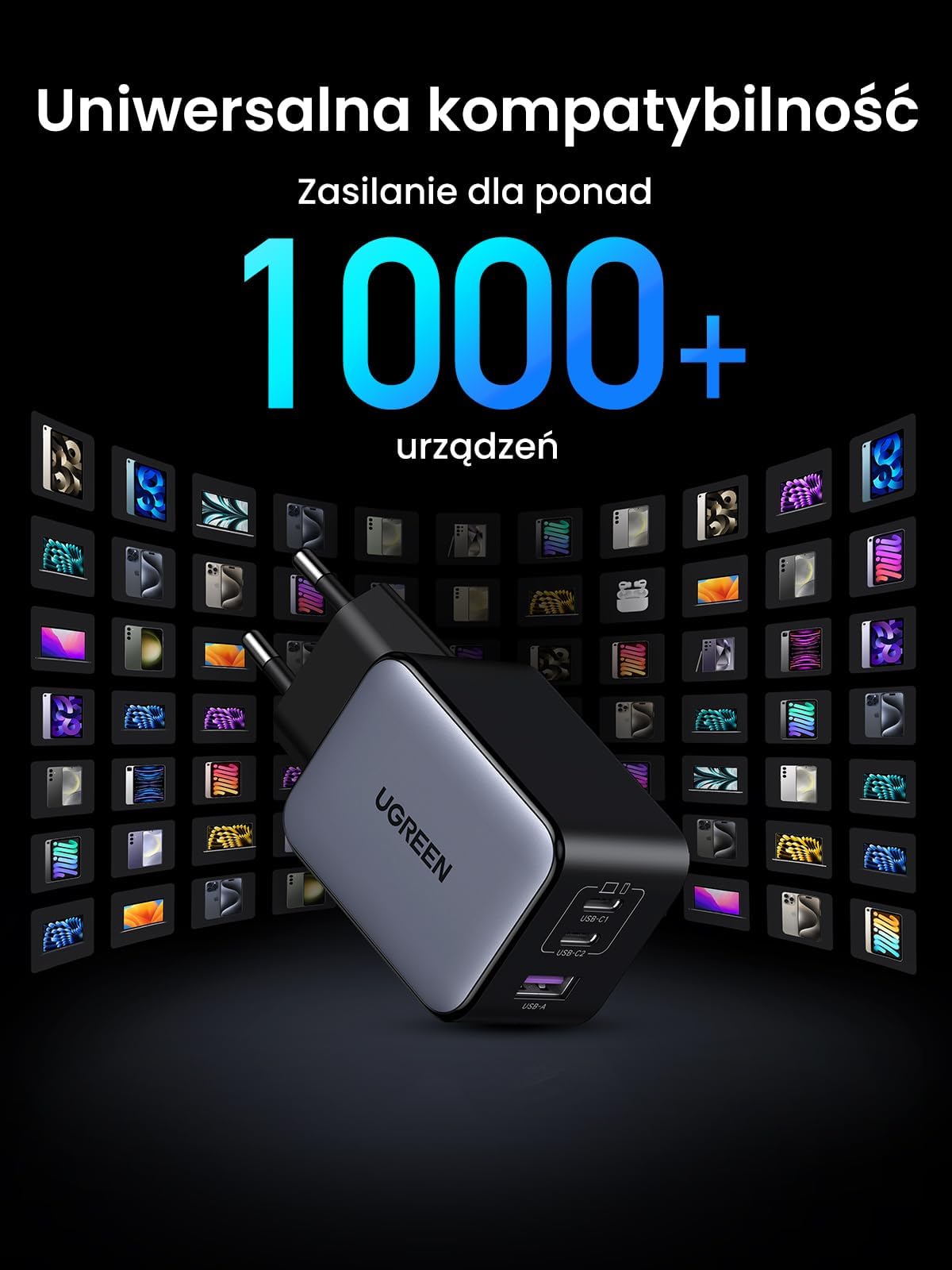 UGREEN Nexode Miniładowarka USB-C 65 W z 3 portami, szybka ładowarka | zdjęcie 8