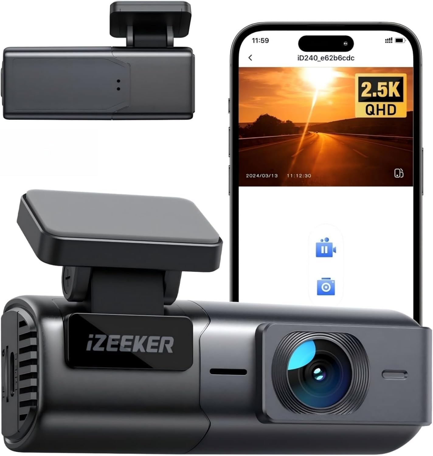 Dash Cam przednia kamera 1080P ukryta konstrukcja, szeroki kąt 170° zdjęcie 1