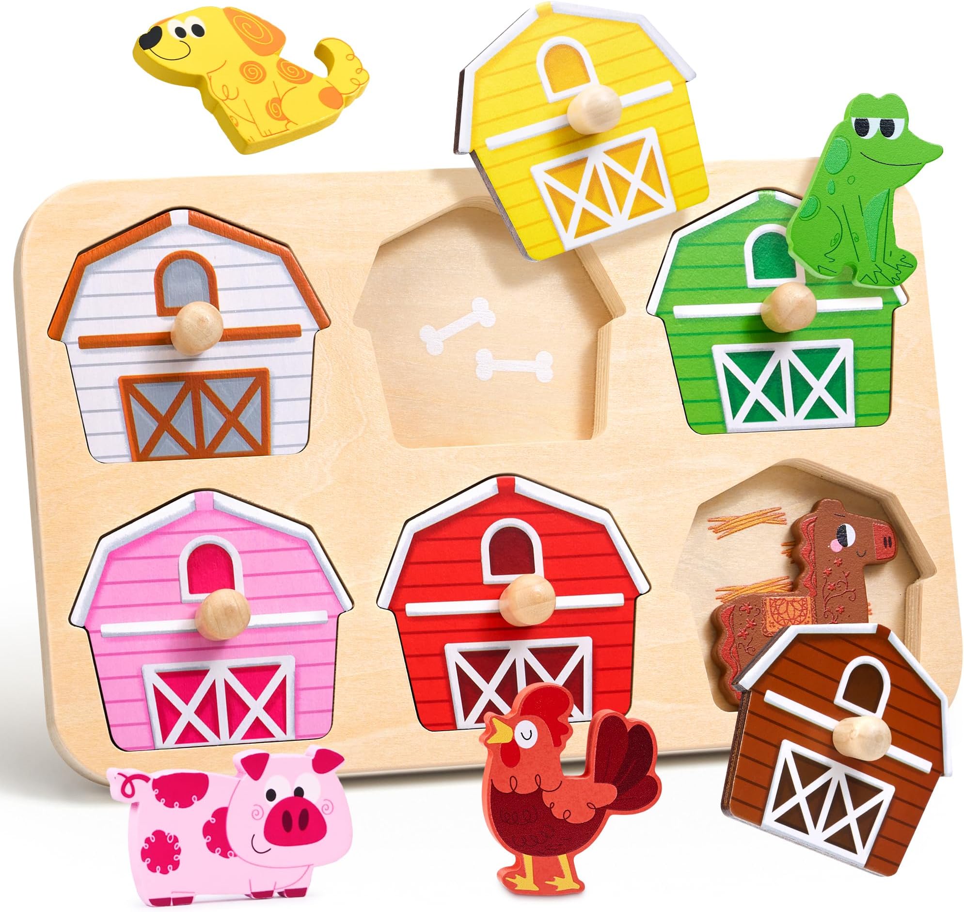 Drewniane puzzle dla dzieci od 1 roku, Zabawka Montessori zdjęcie 1