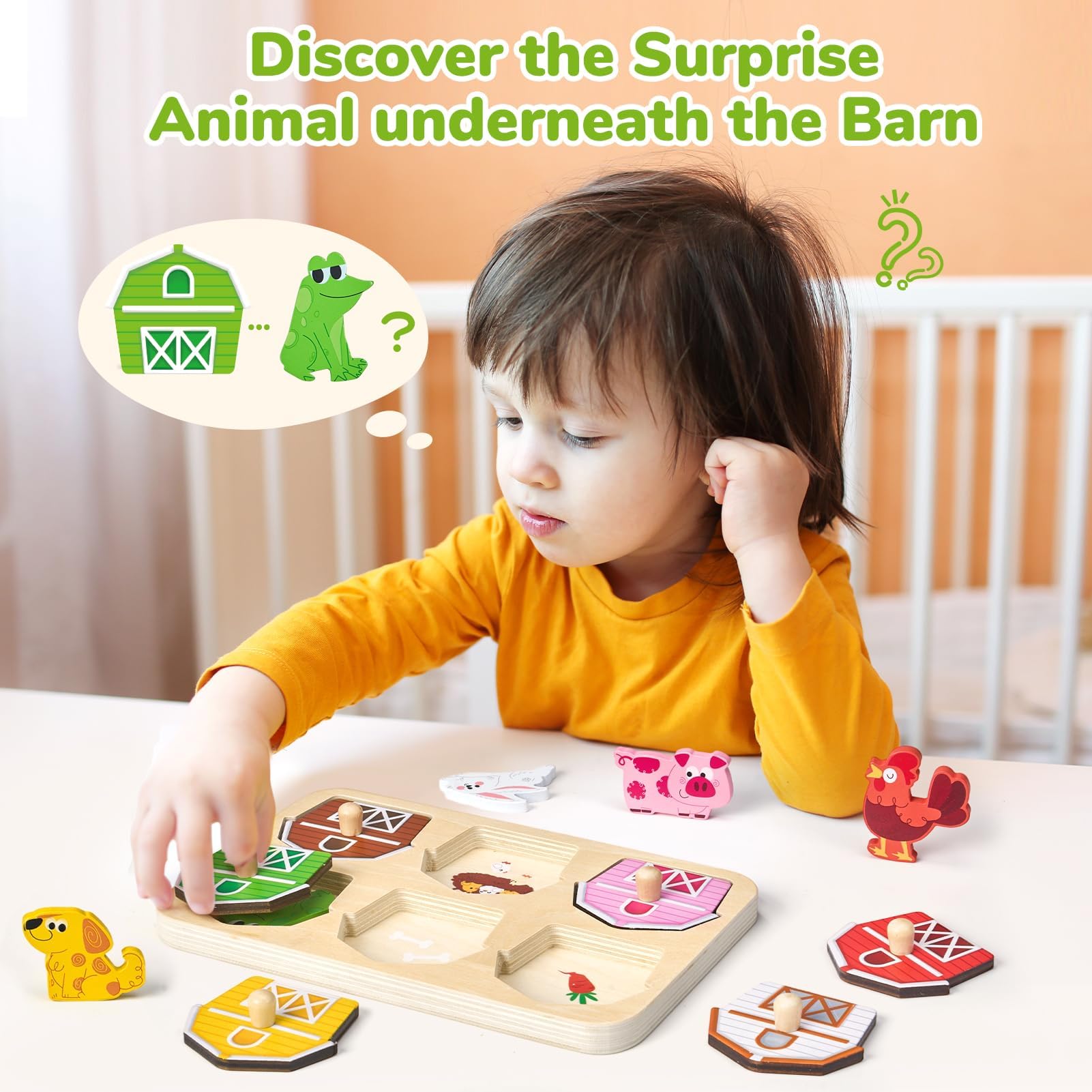 Drewniane puzzle dla dzieci od 1 roku, Zabawka Montessori zdjęcie 5