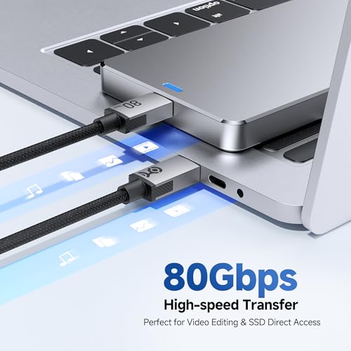 Wytrzymały Pleciony Kabel USB4 80 Gbps, 2 m | Wideo 8K@120Hz zdjęcie 3