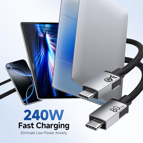 Wytrzymały Pleciony Kabel USB4 80 Gbps, 2 m | Wideo 8K@120Hz zdjęcie 5