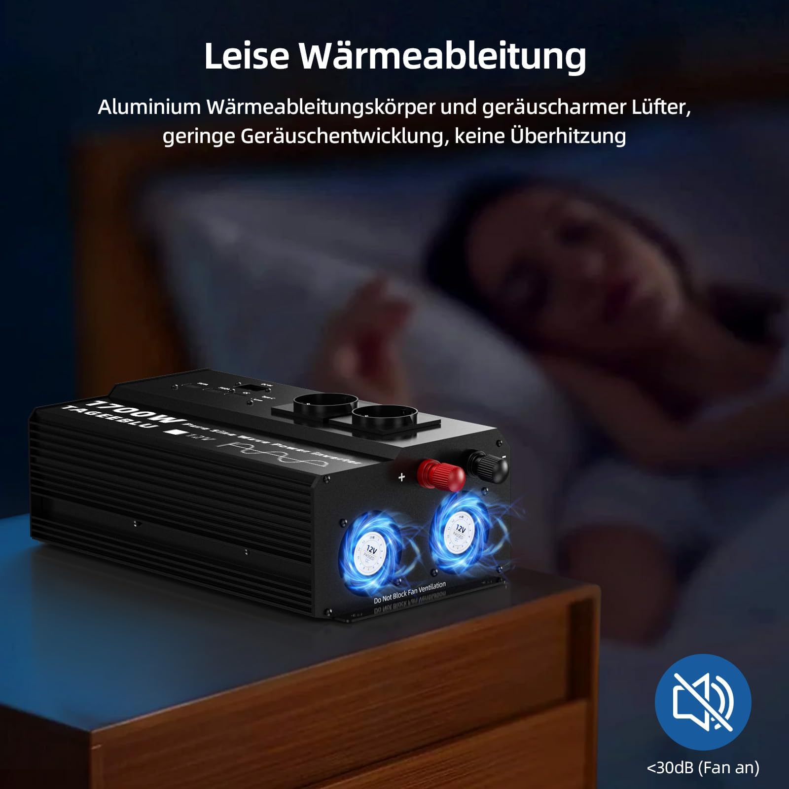 Inwerter 1700W czysty przebieg sinusoidalny 12V 220V, 4 gniazda EU, 3 zdjęcie 6