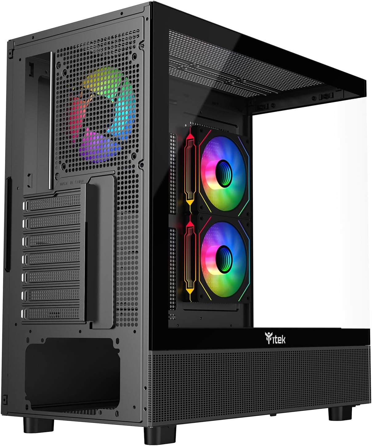 Case SHOWBUI 42B, obudowa gamingowa ATX, 3 wentylatory 12 cm ARGB zdjęcie 6
