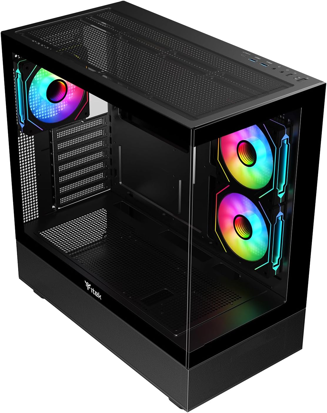 Case SHOWBUI 42B, obudowa gamingowa ATX, 3 wentylatory 12 cm ARGB zdjęcie 7