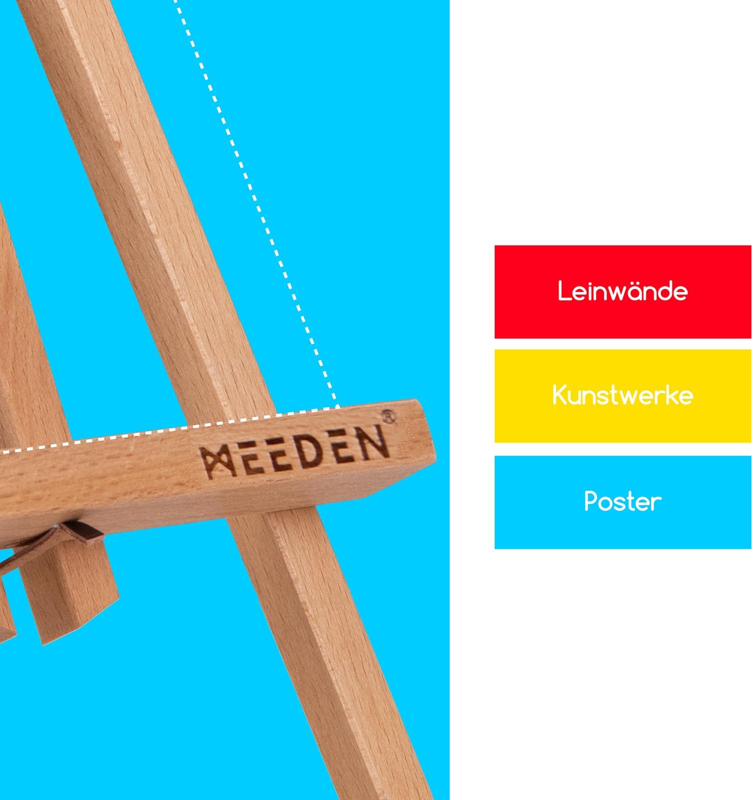 MEEDEN 3 sztuki drewnianej sztalugi stołowej 50 cm dla dzieci zdjęcie 4