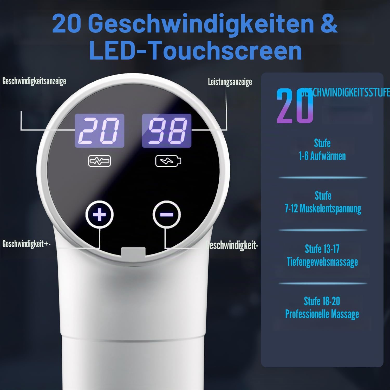 Pistolet do masażu mięśni, elektryczny masażer głębokich tkanek z 20 zdjęcie 2