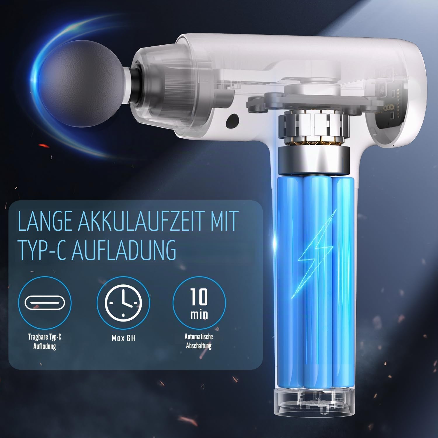 Pistolet do masażu mięśni, elektryczny masażer głębokich tkanek z 20 zdjęcie 4