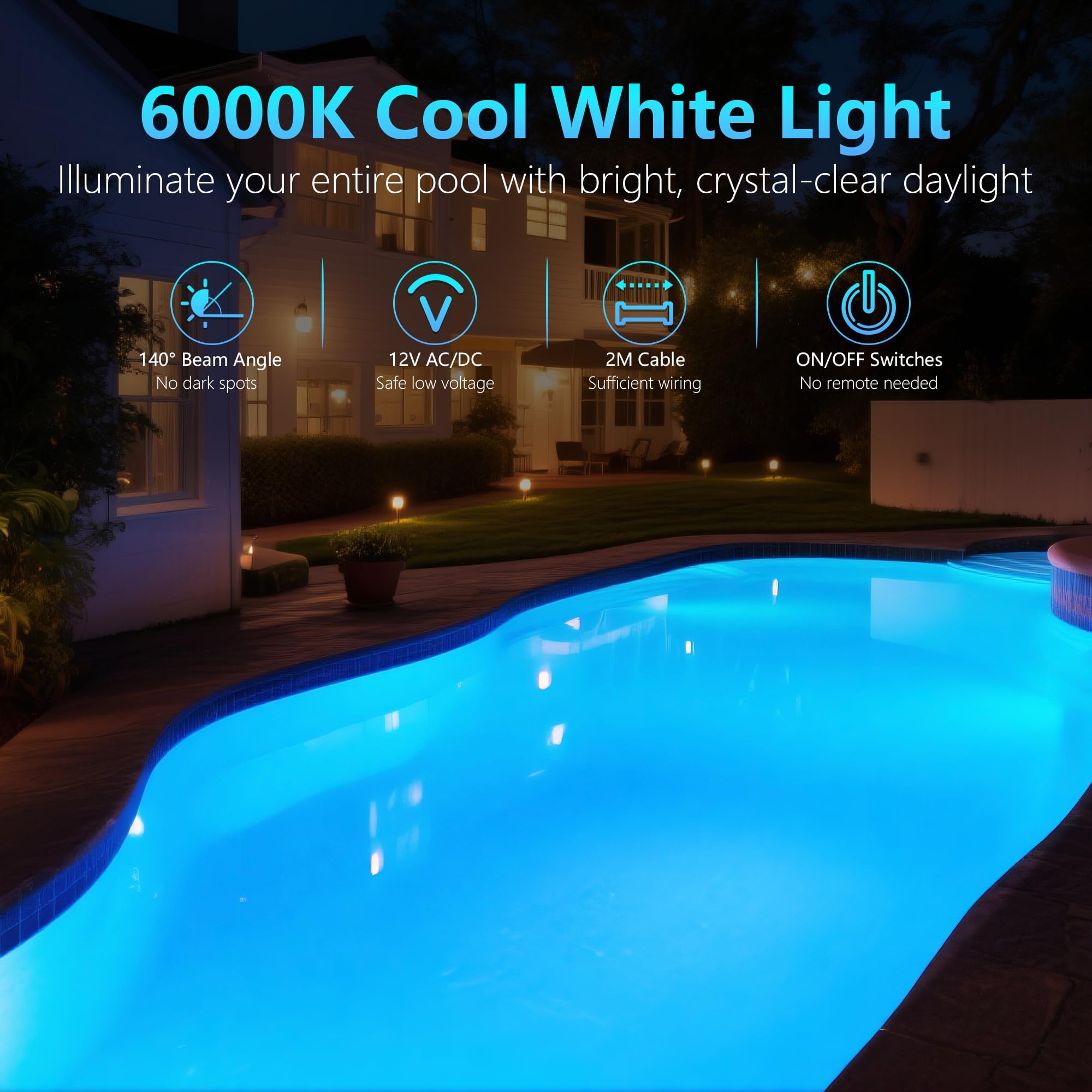 35 W reflektor basenowy LED do montażu powierzchniowego, 6000 K bardzo zdjęcie 3