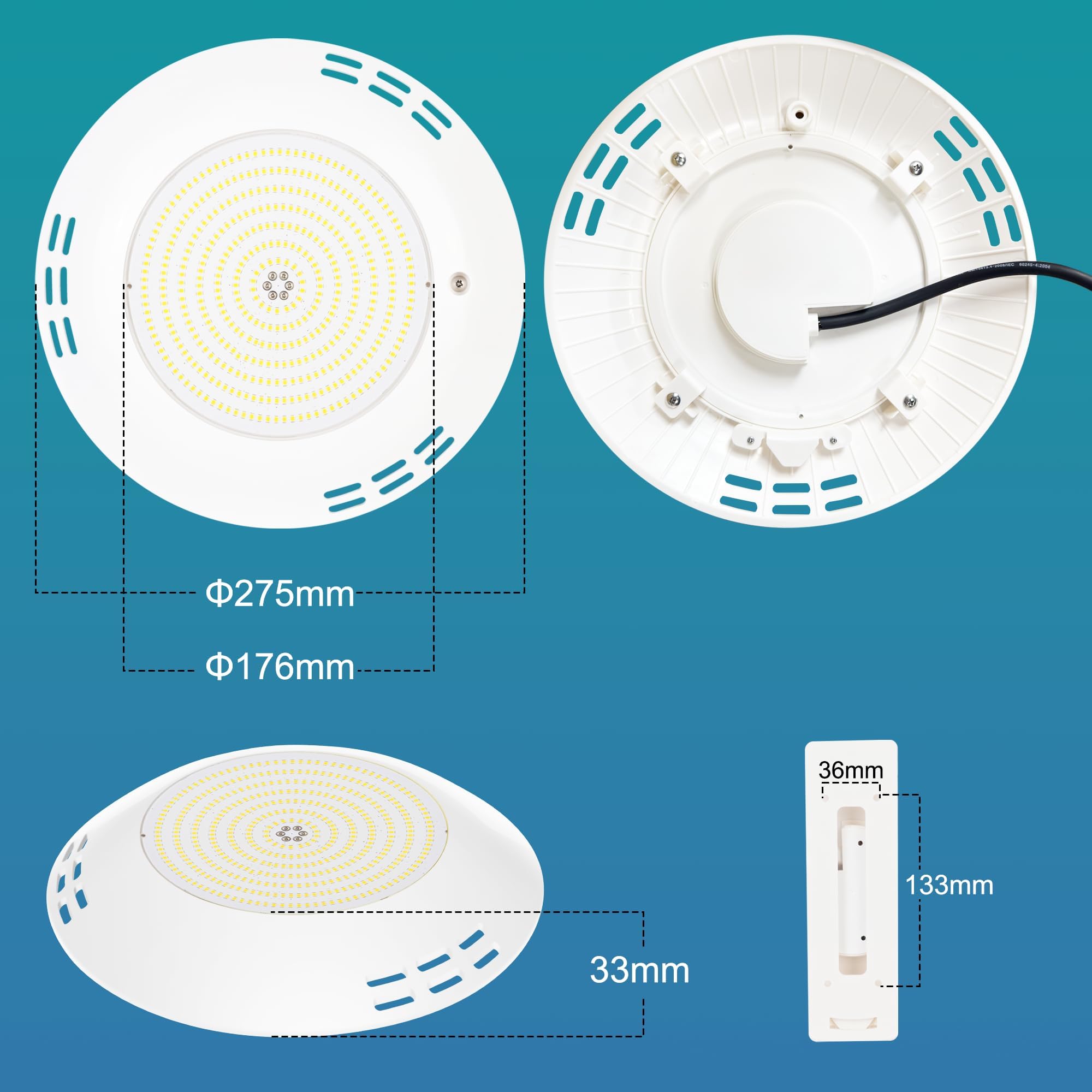 35 W reflektor basenowy LED do montażu powierzchniowego, 6000 K bardzo zdjęcie 7