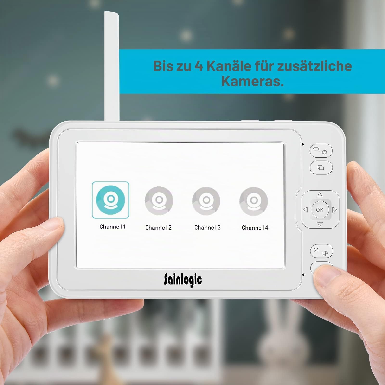 Sainlogic Elektroniczna niania wideo z kamerą, kolorowy wyświetlacz zdjęcie 3