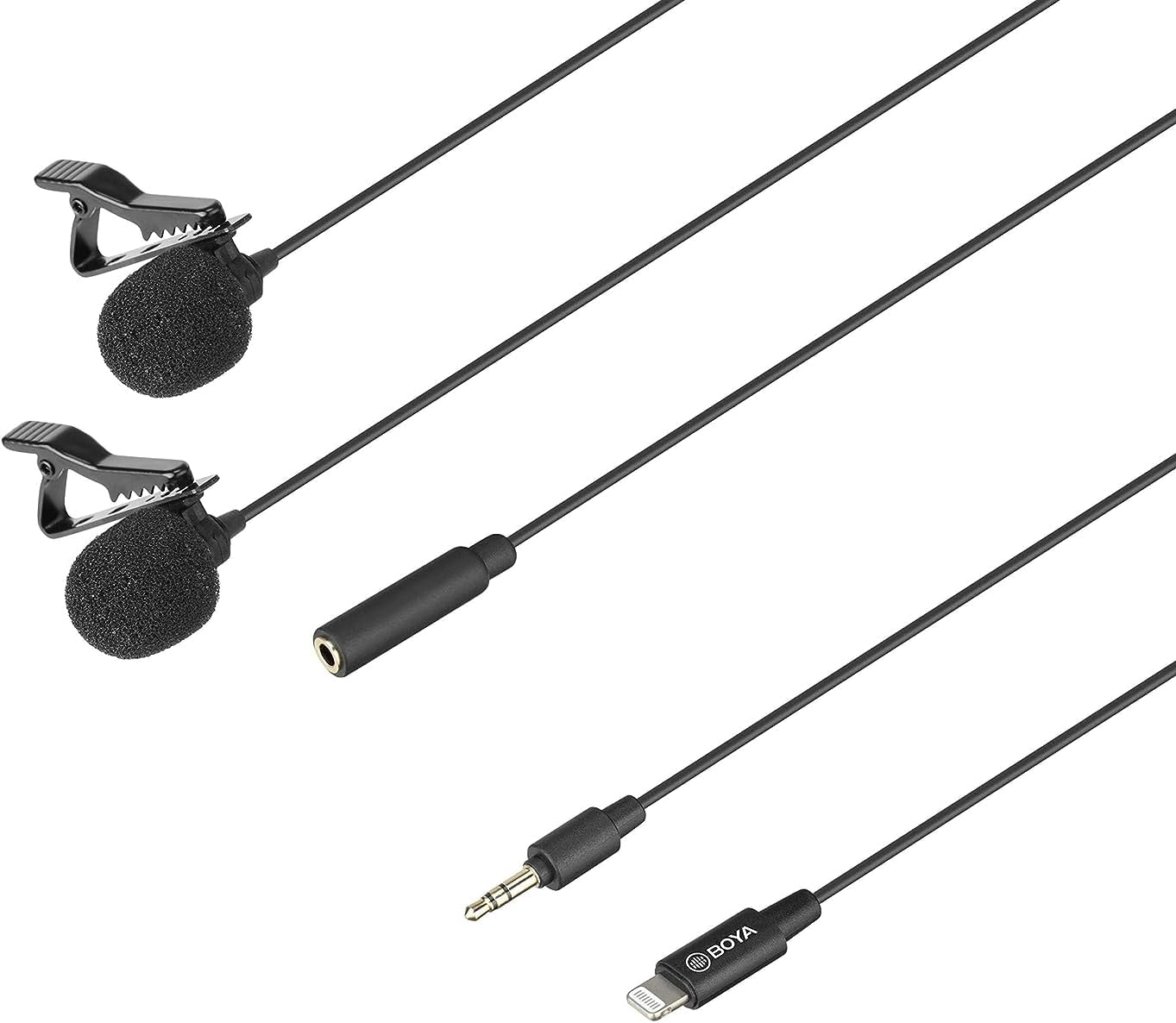 BOYA BY-M3D cyfrowe dwugłowicowe mikrofony krawatowe USB typu C zdjęcie 4