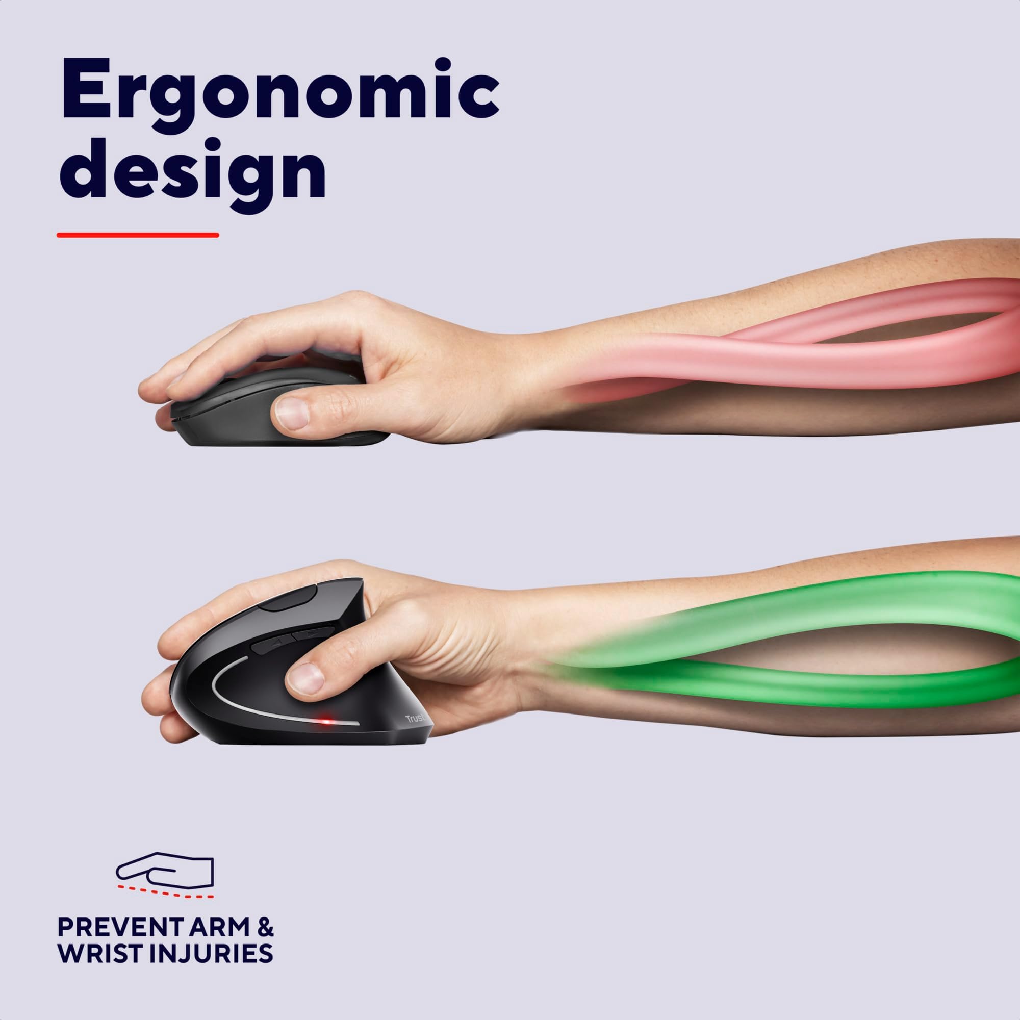 Trust Verto pionowa mysz ergonomiczna, praworęczna, bezprzewodowa zdjęcie 3