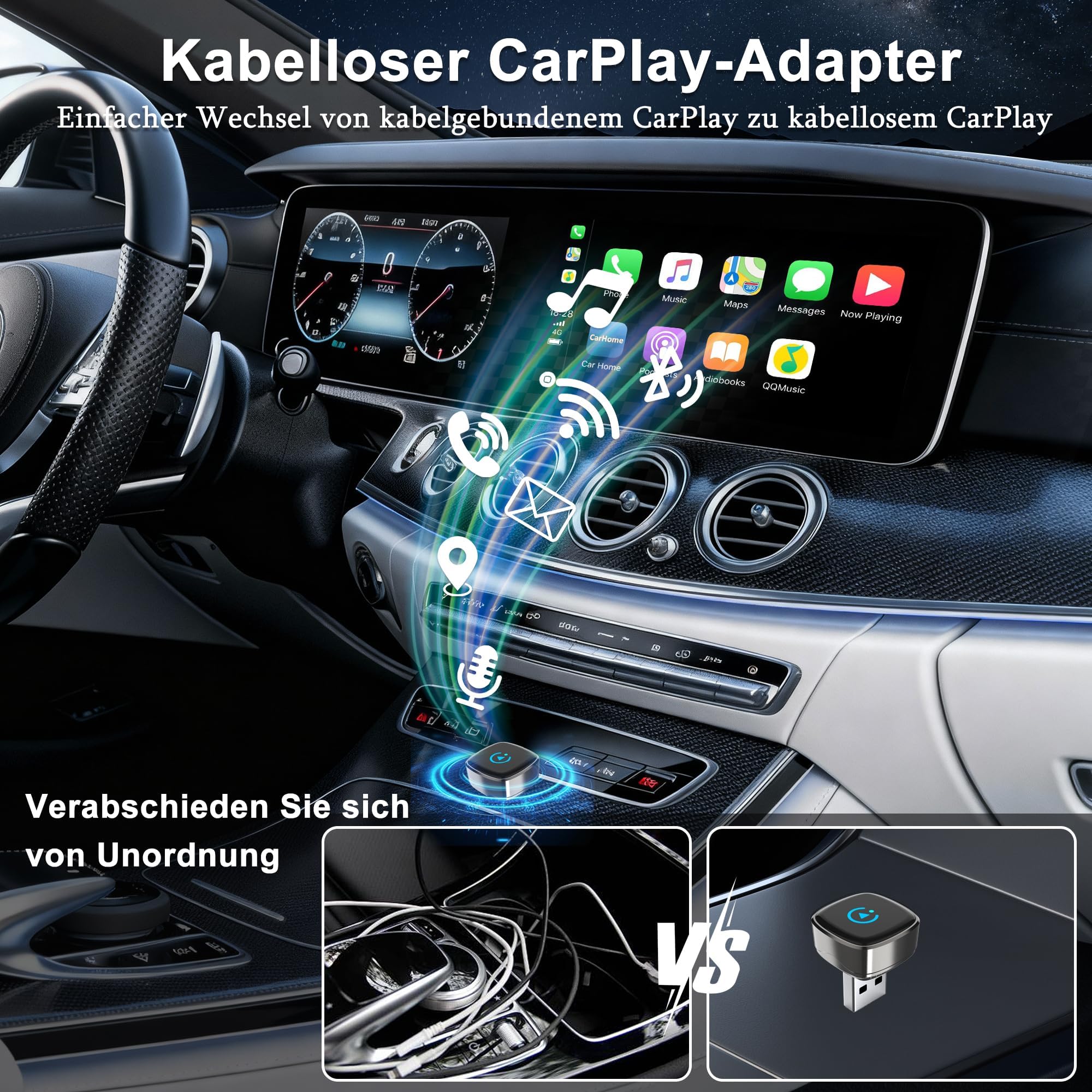 Bezprzewodowy adapter CarPlay w kolorze białym zdjęcie 3