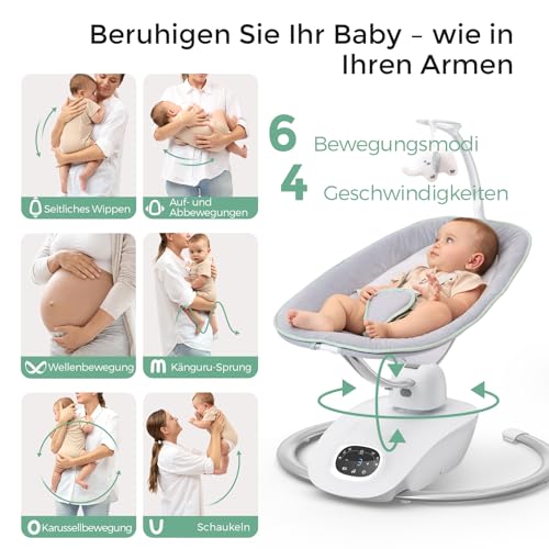 CocoSway elektryczny kołysanka dla niemowląt, ruch 3D, 6 ruchów i 4 zdjęcie 3