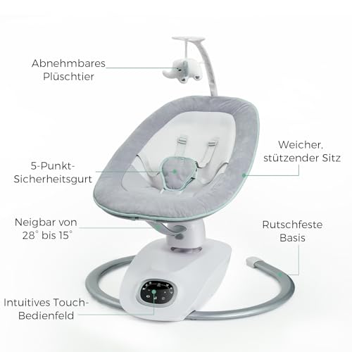 CocoSway elektryczny kołysanka dla niemowląt, ruch 3D, 6 ruchów i 4 zdjęcie 5