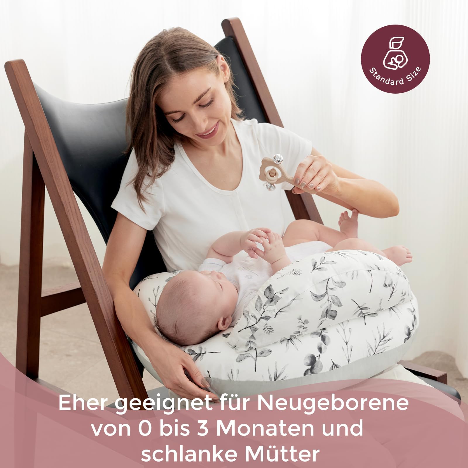 Poduszka do karmienia z bezpiecznym obramowaniem, ergonomiczna zdjęcie 3