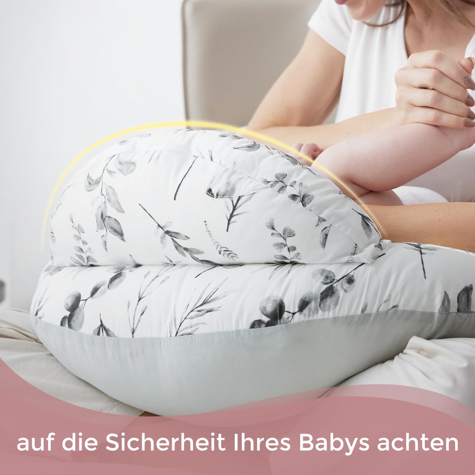 Poduszka do karmienia z bezpiecznym obramowaniem, ergonomiczna zdjęcie 4